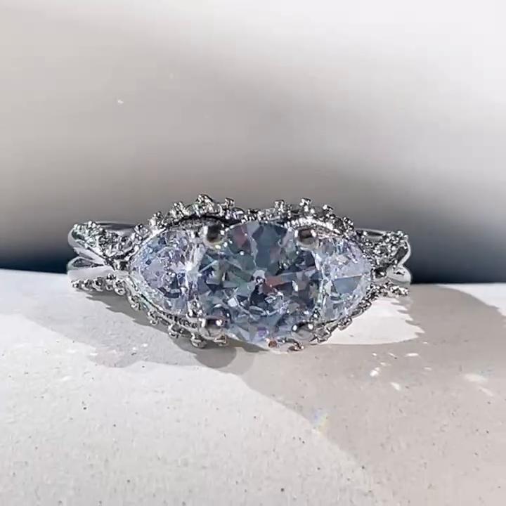 BELLA BOX Модные женские кольца в контрактном стиле, блестящие белые циркониевые нежные аксессуары для вечеринок, женские эстетические украшения