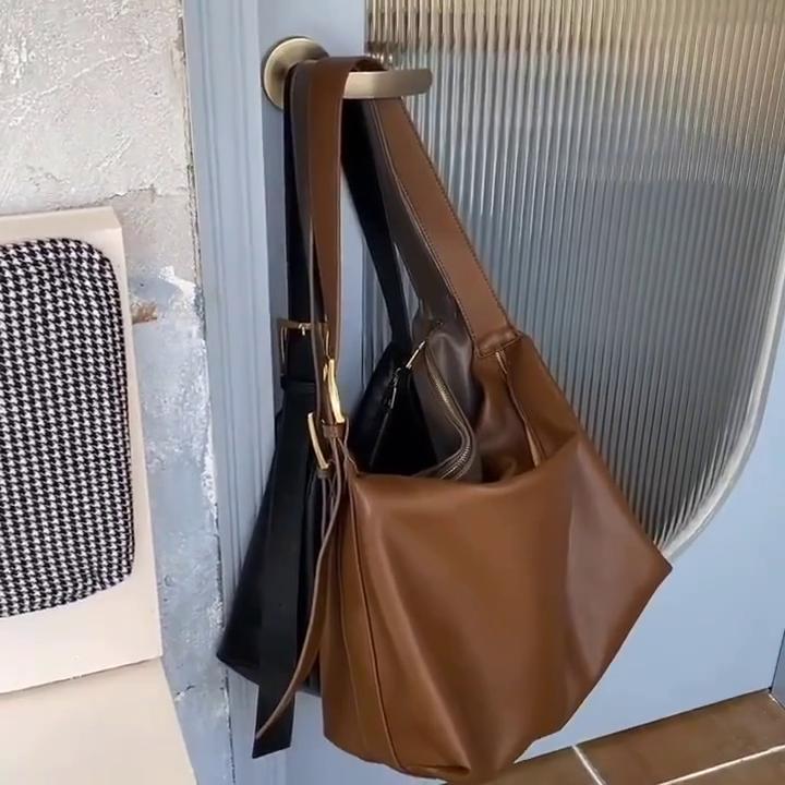 Yogodlns Женская мягкая кожаная сумка через плечо в стиле ретро, портативные сумки большой емкости
