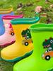 Children's Rain Boots New Cute Cartoon Rain Shoes Outdoor Waterproof Non-Slip Dinosaur Boys and Girls Shoes