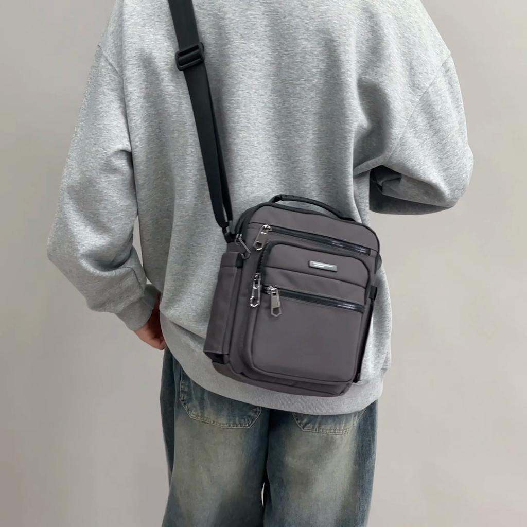 Мужская деловая сумка через плечо с несколькими отделениями, большая вместимость