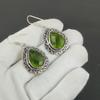 Unique Peridot Gemstone Earrings, 925 Sterling Silver Earrings, Silver Earrings For Gift, Peridot Dangle Drop Earrings For Valentine's Day Gifts