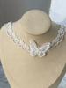 White Simple Elegant Butterfly Weave Lace Choker Necklace Jewelry for Women Girls Vintage Romantic Date Wedding Collarbone Bijoux