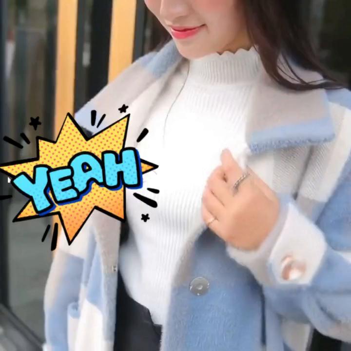 Stylish and Warm: New Spring Collection Faux Mink Fur Collar Over-Knee Loose Plus-Size Knitted Cardigan Coat for Women