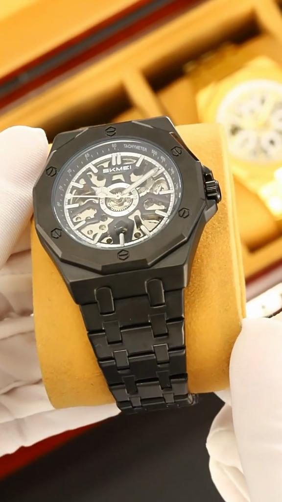 Mechanical Sport Design Bezel Fashion Watch Mens Watches New Montre Homme Clock Men Automatic Skeleton