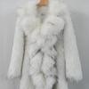 New Winter Imitation Raccoon Hair Ruffle Edge Knee Fur Coat Women's Long Fashion Fox Fur Coat