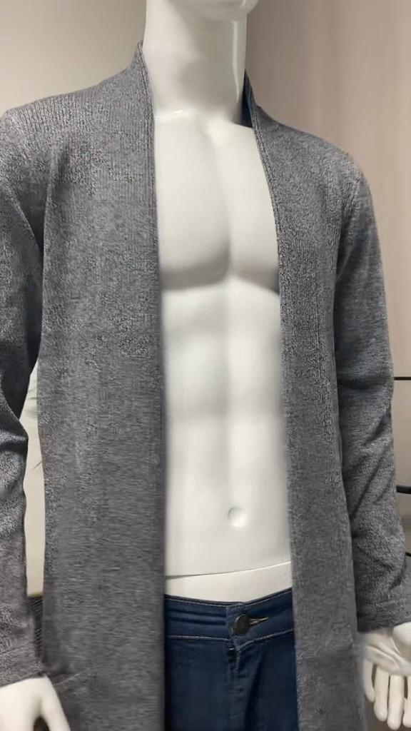 Cozy Up Sweater Coats Men New Fashion  Autumn Men's Slim Long Solid Color Knitted Jacket Fashion Men's Casual Sweater Cardigan Coats