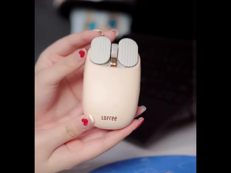 LOFREE Rechargeable Wireless Mouse, Compatible with Multiple Systems, Bluetooth Multifunctional Mouse, Apricot Color