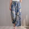 Большие размеры Летние женские брюки Высокая талия Свободная винтажная одежда Эластичный пояс Летние брюки