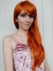 LISI HAIR Синтетические длинные прямые парики с челкой для женщин, парик для косплея оранжевого цвета, 30 дюймов, центральная часть волос, винно-красный цвет