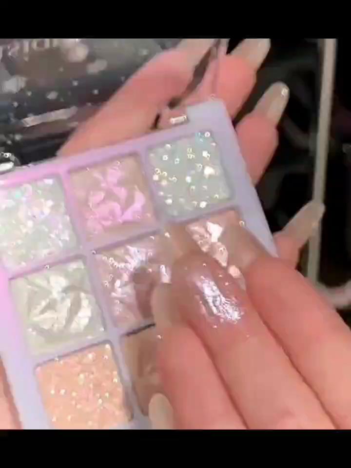 Девять цветов палитры теней для век с блестками Многофункциональная палитра теней для век Контурирующий набор Водостойкий стойкий набор Косметика на каждый день Модный макияж