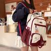 Color Block Student School Bag Women's Large Capacity Lightweight Backpack