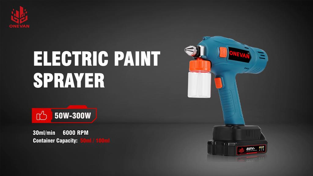 ONEVAN 100ML Electric Spray Gun Cordless Paint Sprayer Rechargeable Auto Furniture Steel Power Tools  For Makita 18V 21V Battery