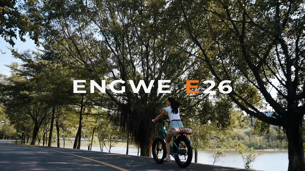ENGWE E26 Electric Bike for Adults, 26" *4.0" Fat Tire E-Bike,48V 16Ah Removable Li-Battery, Range 87Miles 45KM/H 7 Gears Commuting Mountain Ebike