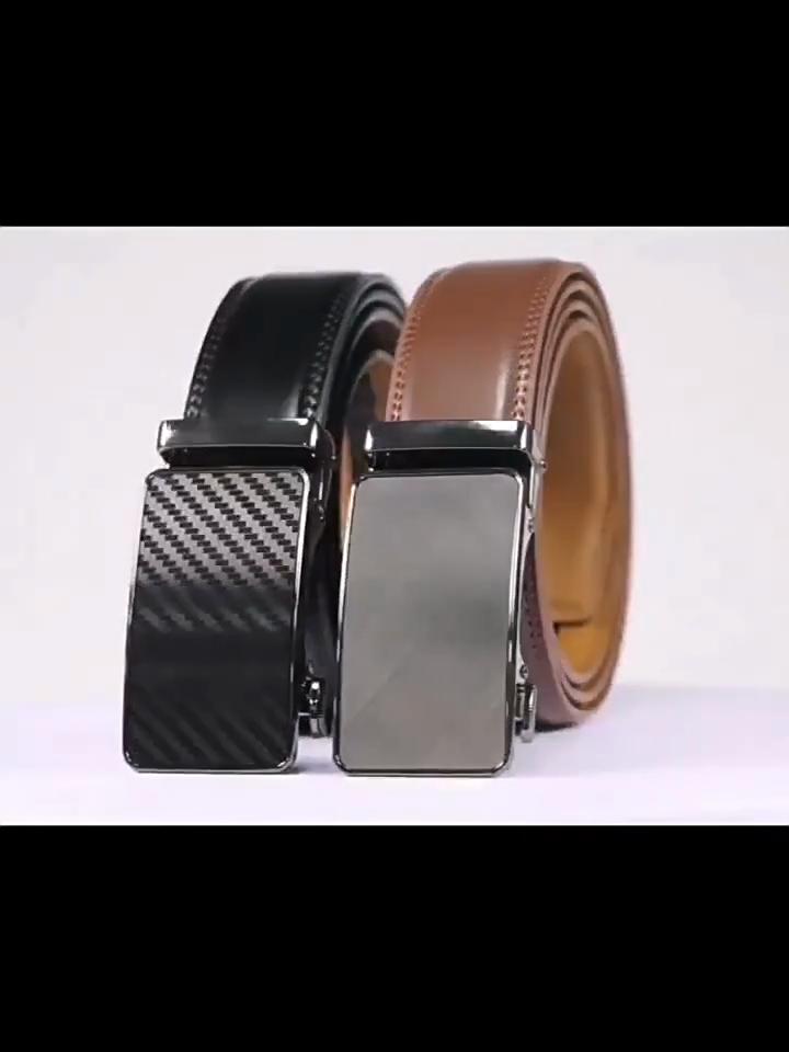 Мужской кожаный ремень с автоматической пряжкой, высококачественный молодежный деловой повседневный универсальный ремень