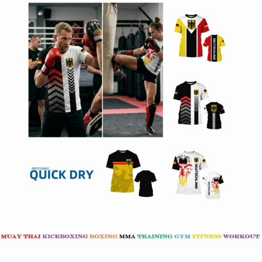 Vintage Retro T Shirt Deutschland Germany Eagle 3D Print MMA Kick Boxing Muay Thai National Flag Unisex Men Women Quick Dry Short Sleeve Streetwear