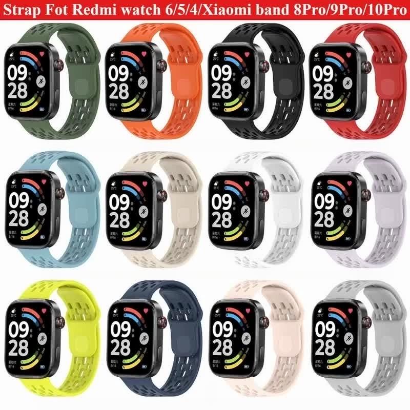 Для Redmi Watch 6 Силиконовый ремешок Для Redmi Watch 5/4 Ремешок для часов Для Xiaomi Mi Band 8Pro 9Pro 10Pro Дышащий Correa Спортивный браслет