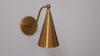 Handcrafted Modern Style Mid Century Raw Brass Wall Lamp