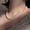 Women Necklace Warm White Pearl Necklace 7-8mm For Birthday Christmas Halloween Gifts 45cm