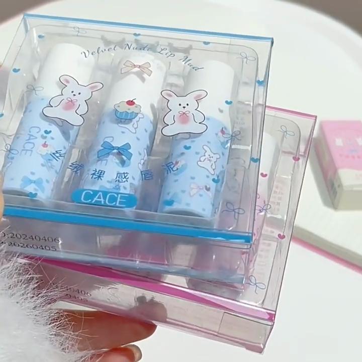 Little Bunny Lip Mud Set Velvet Nude Matte Texture Silky Lipstick Makeup