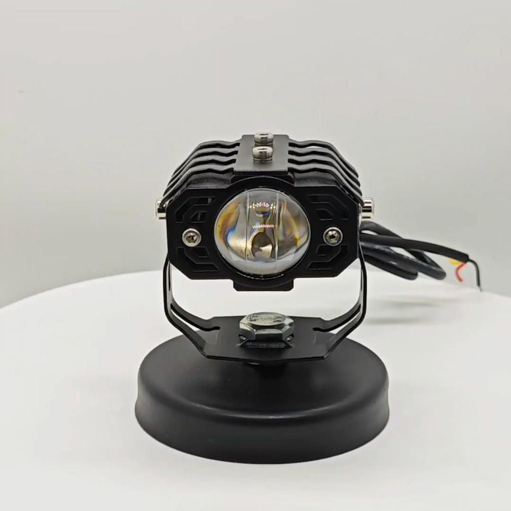 Motorcycle 8000LM Spotlight 6000K Yellow White Dual Color 80W Car Driving Light