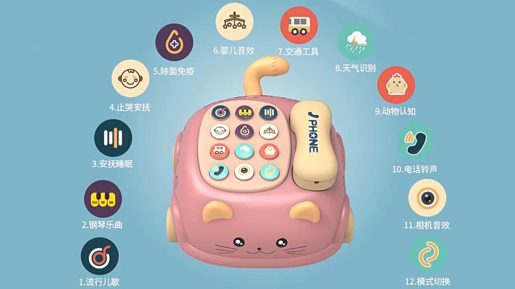 Двуязычная телефонная игрушка на кошачью тематику для детей
