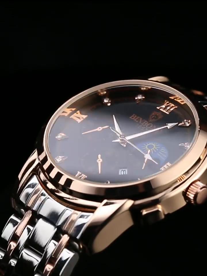 Мужские водонепроницаемые светящиеся календари с подарочной коробкой, модные кожаные спортивные кварцевые часы