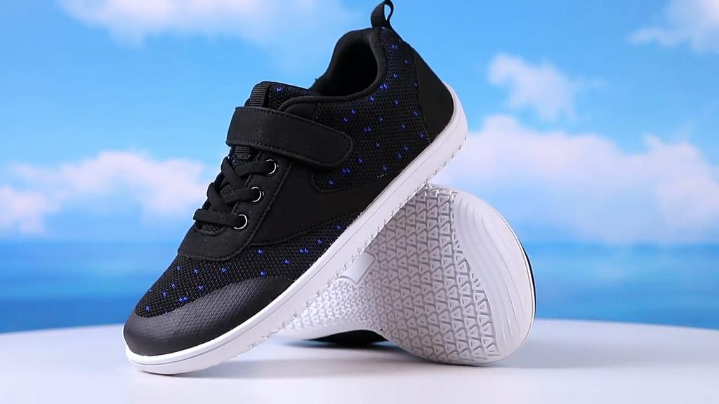 Kids Wide Toe Sports Shoes Breathable Barefoot Walking Shoes Children Elastic Casual Sneakers Outdoor Trainers Non-slip