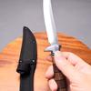 Stainless Steel Boning Knife Retro Hand Meat Knife Sharp Round Handle Mongolian Dining Knife with Knife Knife Cover