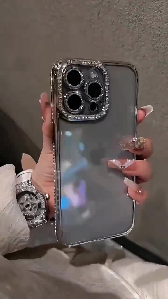 Glitter Diamond Camera Protector Case for iPhone 14 Pro Max 11 12 13 Pro Xs Max 14 7 8 Plus X Xr Luxury Girl's Silicone Cover