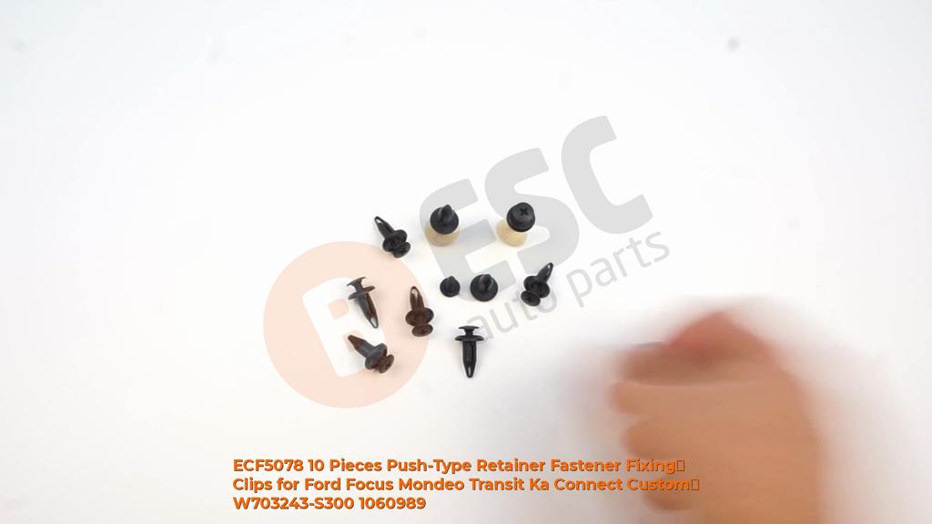 ECF5078 10 Pieces Push-Type Retainer Fastener Fixing Clips for Ford Focus Mondeo Transit Ka Connect Custom W703243-S300 1060989