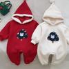 Детские рождественские комбинезоны с капюшоном, осенне-зимняя толстовка для малышей, комбинезон, детская одежда, новогодний детский комбинезон, детский наряд