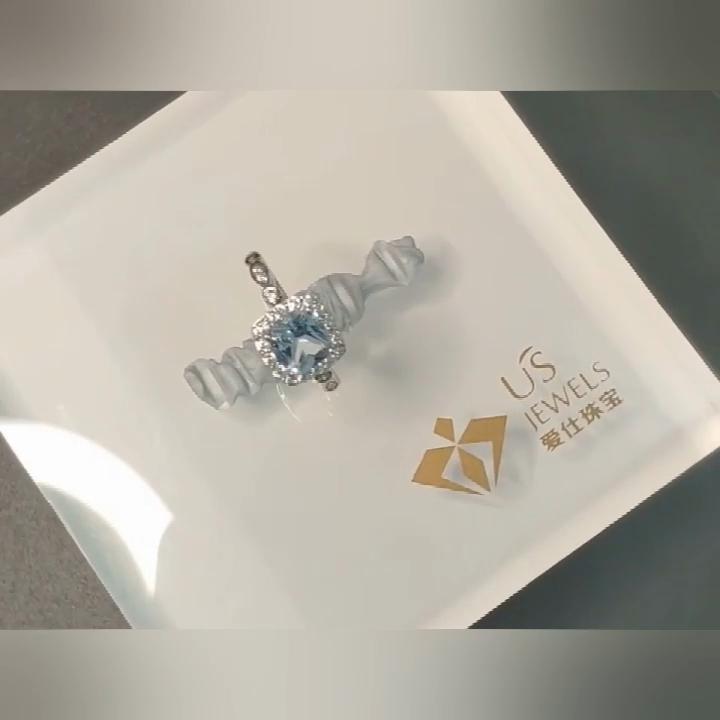 Роскошные обручальные кольца из серебра 925 пробы с небесно-голубым кубическим цирконием для женщин, модные ювелирные кольца