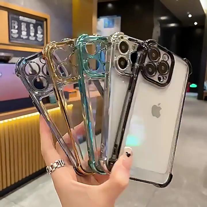 Ударопрочный чехол-футляр для линз с подушкой безопасности для Realme C71 C35 C53 C51 C61 C63 OPPO A98 5G A79 A38 A18 A53 A76 A96 A5 A16 Reno 13 14 Силиконовый задний чехол с покрытием Прозрачная крышка