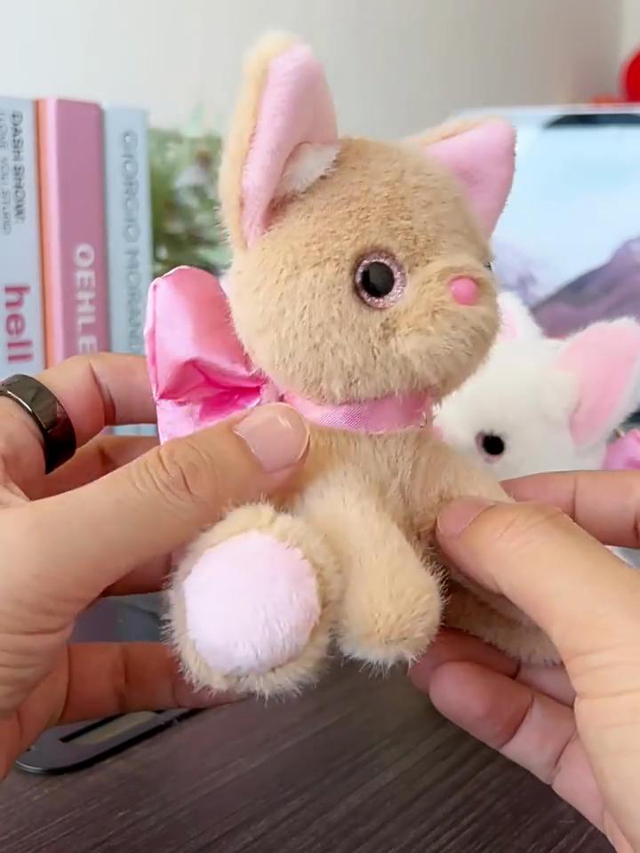 Stuffed Cat Keychain With Pp Cotton Filling For Backpack And Gift