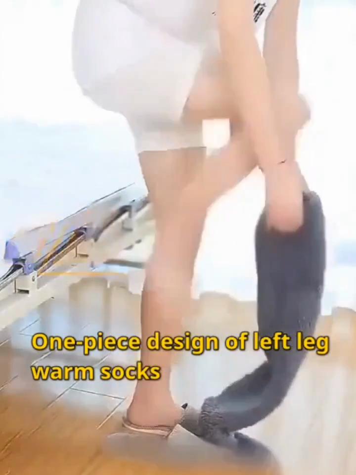 Thick Goose Down Leg Warm Knee Pad Socks Pregnant Women Elderly Cold Leg Teddy Bear High Long Floor Socks Warm Feet