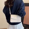 Simple Gold Bow Decoration Woven Texture Women Casual Shoulder Bag For Casual Outings