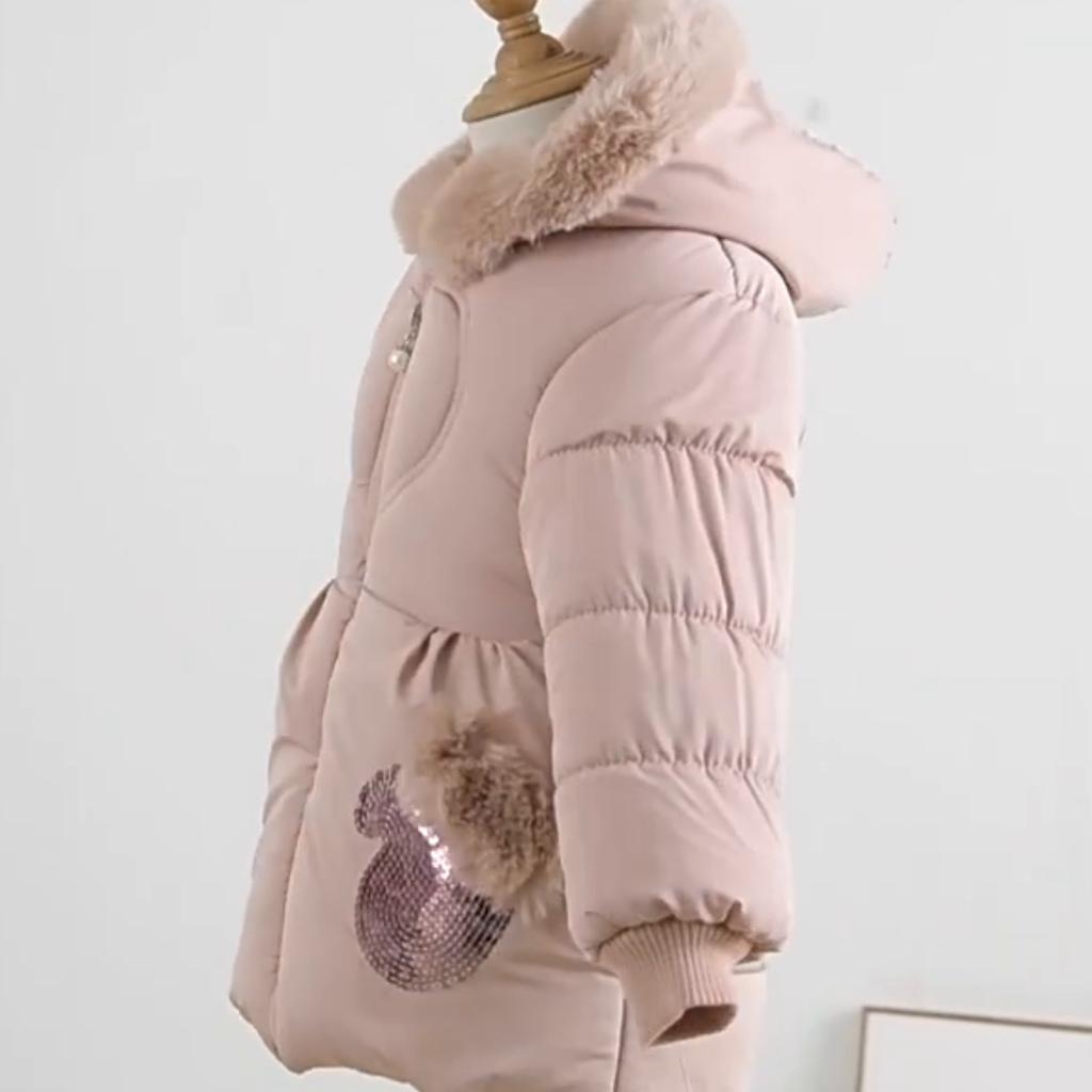 Зимняя одежда для младенцев, бархатные утолщенные модные хлопковые пальто для девочек от 1 до 4 лет, детская куртка-пуховик, верхняя одежда