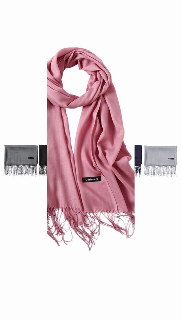 Fashion Spring Winter Scarves Women Wraps Solid Color Thin Shawl Lady Faux Cashmere Warm Headscarf