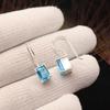 Швейцарский голубой топаз драгоценный камень серебряная женская серьга 1" 925 стерлинговое серебро ручная работа ювелирное изделие для подарка EE-180-8