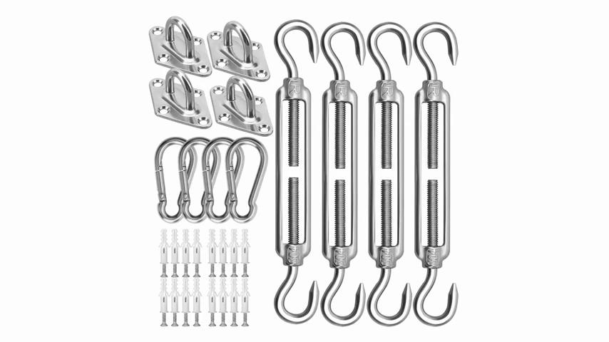 SuShadSail Hardware Kit 6 Inch for Rectangle&Triangle Shade Sail Install, Stainless Steel ShadeSail Fixing Accessories for Outdoor Patio Canopy Garden