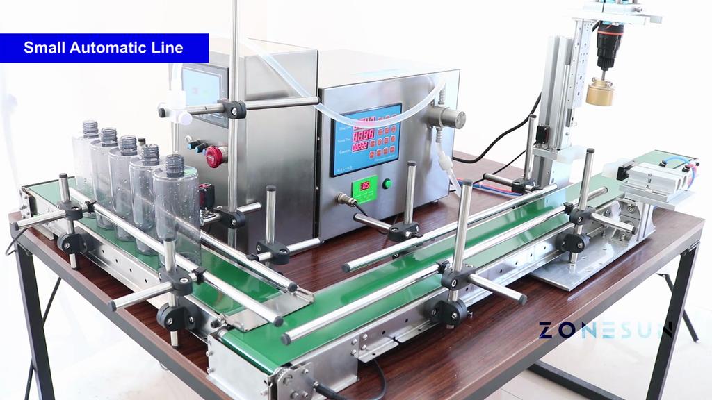 ZONESUN ZS-MPXG1 Small Automatic Filling Capping Machine Bottle Cap Tightening Milk Cosmetics Liquid Filler Food Beverage