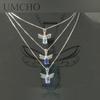Umcho Sky Blue Topaz Pendants Necklaces Jewelry Lovely Honey Bee Design Pendant With Chain Fine Jewelry