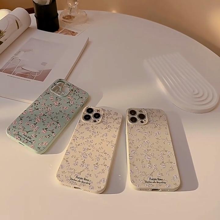 Винтажные цветочные чехлы для iPhone 17 16 Pro Max Plus 15 14 13 12 11 Милые стильные защитные чехлы с розами