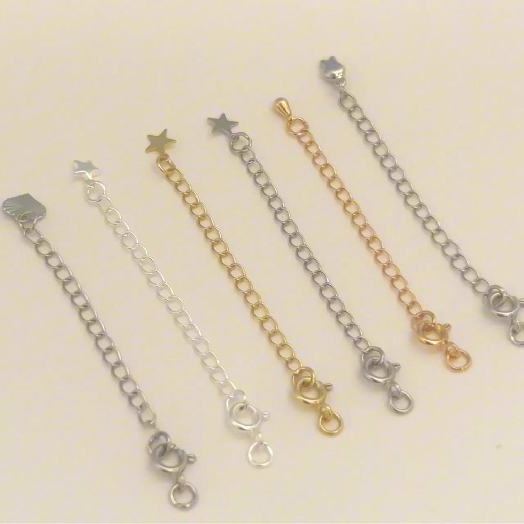 Copper Clad Iron Round Buckle Tail Chain For DIY Jewelry Making Craft Accessories