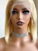 HAIRCUBE HD Transparent 613 Blonde Straight Human Hairs Lace Front Wig Short Bob Blonde Human Hair Wigs 13x4 Lace Frontal Wig for Women