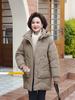 Зимнее длинное пальто, женская верхняя одежда с капюшоном, элегантные куртки для женщин среднего возраста, толстые теплые парки больших размеров