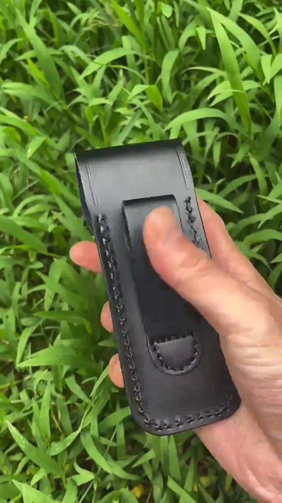 1pc Fold Knife Tool Flashlight Belt Loop Case Holder Leather Sheath Holster Pouch Bag Pocket Hunt Camp Outdoor Carry Multi Gear