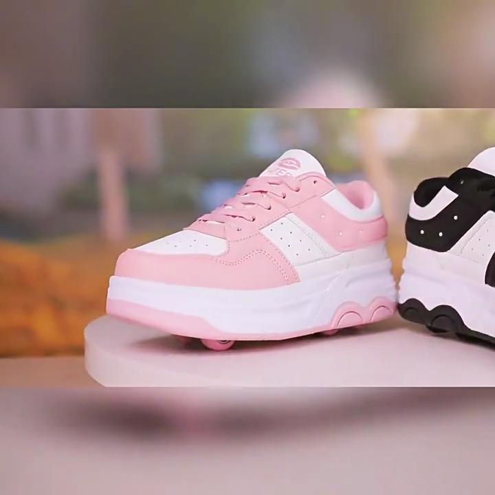 Детские роликовые коньки, 6-колесные коньки унисекс со съемными колесами и ремнями