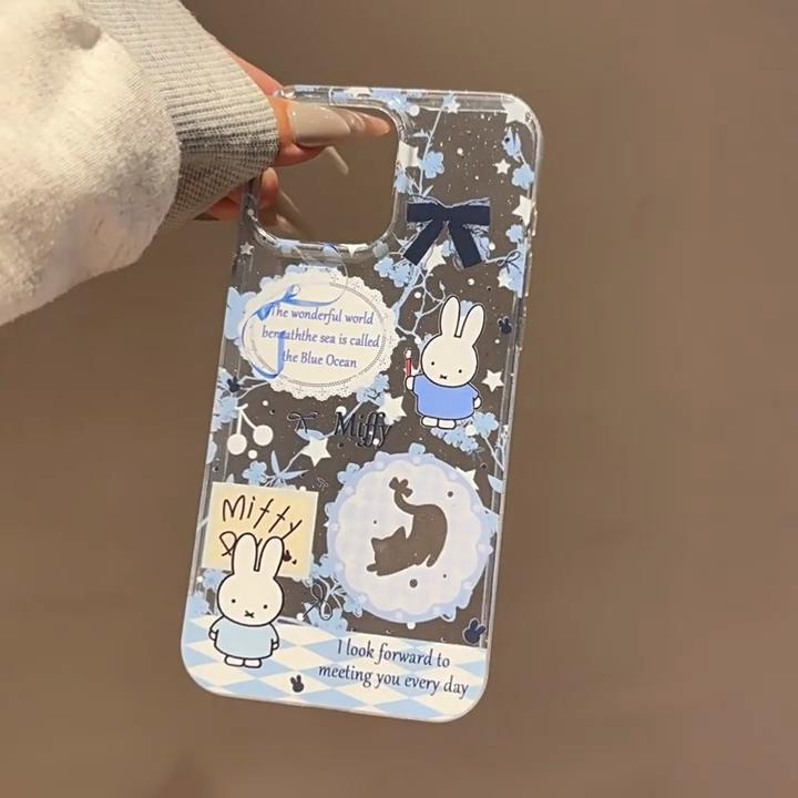 Милый Мультяшный Чехол для Телефона Миффи для Apple IPhone 16 Pro Max и IPhone 15 Pro с Большим Отверстием Персонализированный Защитный Чехол