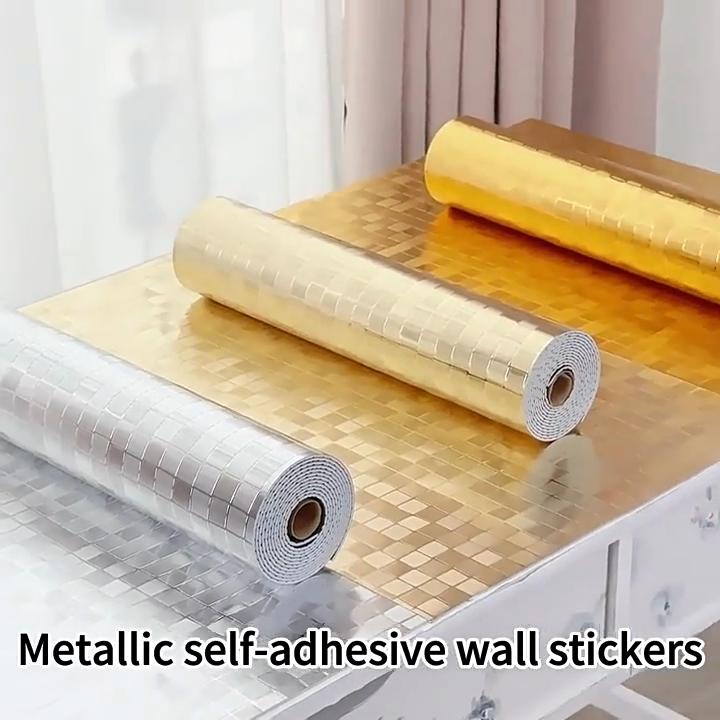Роскошные 3D металлические зеркальные наклейки на стену, самоклеящиеся, водостойкие, маслостойкие, съемные, декор для фона стен дома